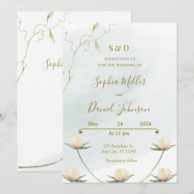  inbjudan till bröllopsinbjudan Ro (Fram/baksida)