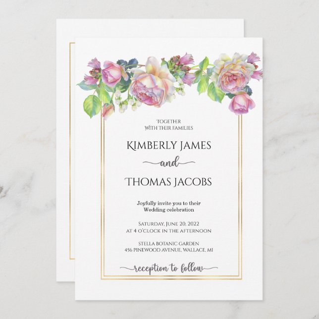  inbjudan till bröllopsinbjudan Ro (Fram/baksida)