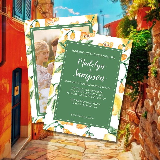 inbjudan till bröllopsinbjudan till gult av vatten (Skapare uppladdad)