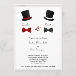 Inbjudan till bröllopsmöte i top hat och Bow Ties