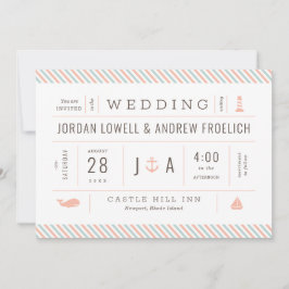 Inbjudan till bröllopsmöte mellan Nautical Inbjuda