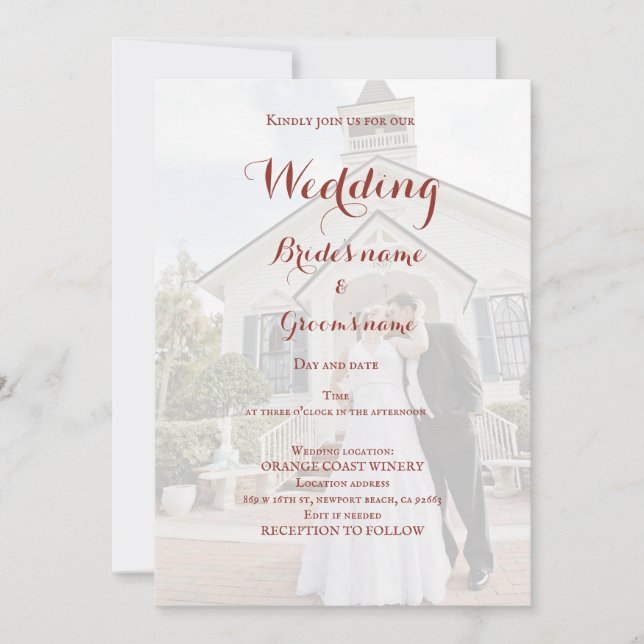 Inbjudan till brudens sida firande (Framsida)