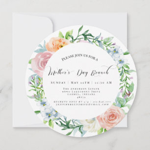 Inbjudan till Brunch Circle i blommigt Mors dag