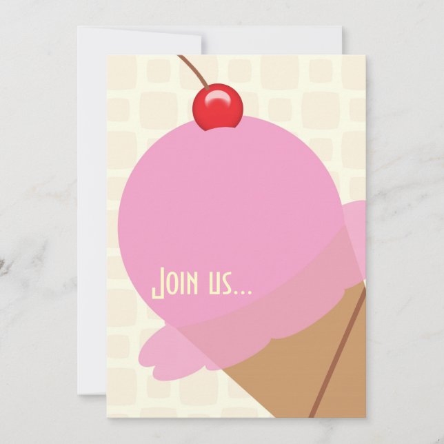 Inbjudan till Bubbelgum glass (Framsida)