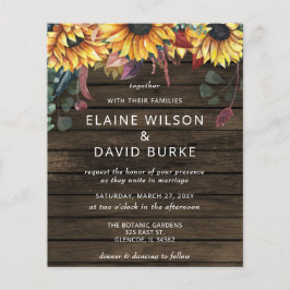 Inbjudan till budget för solblommor i trä