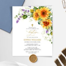 Inbjudan till budget för solrosor och lavander-bap