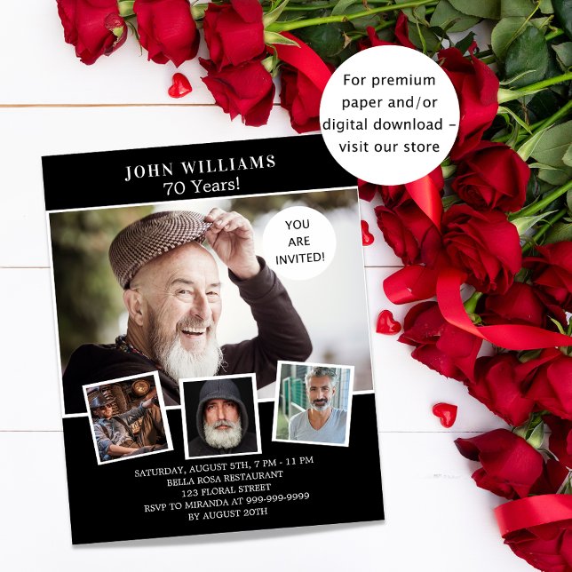 Inbjudan till budget för svartvit foto för födelse (Skapare uppladdad)