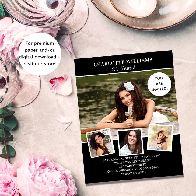 Inbjudan till budget för svartvit foto för födelse flygblad (Skapare uppladdad)