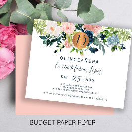 Inbjudan till budget-quinceañera-födelsedagsfest flygblad