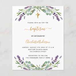 Inbjudan till budgetbaptism lavender eucalyptus