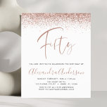 Inbjudan till budgetdagen Glitter Ro Guld<br><div class="desc">Ro Guld -  Rosa och svart Glitter-Anpassningsbarna: alla åldrar (50:e) Födelsedagsfest inbjudan . Detta är perfektens (femtio) Roligt och Trendigets födelsedag för en modern Elegant Gnistra Girly-Födelsedagsfest. Kontakta designern om du vill matcha anpassade objekt.</div>
