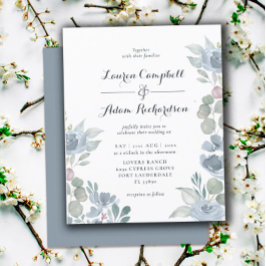 Inbjudan till budgeteukalyptus Dusty Blue Wedding