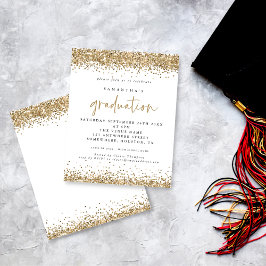 Inbjudan till budgetinbjudan Guld Glitter Gräns St