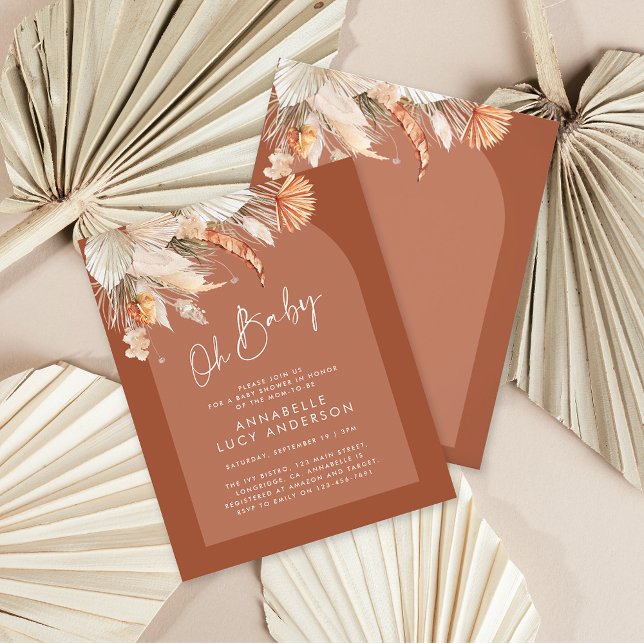 inbjudan till budgetmässig teracotta-bladdusch för flygblad (Skapare uppladdad)