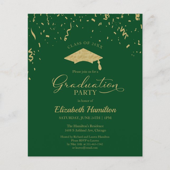 Inbjudan till budgetstöd till högskolan Grad Party (Framsida)