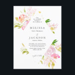 Inbjudan till Bukett med rosor Diamond-bröllop med<br><div class="desc">och krämfärgat ro markerar den här samlingen. Fullt Suite finns på https://www.zazzle.com/collections/boho_watercolor_blooms-119684716733349178</div>