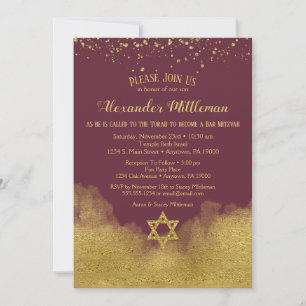 Inbjudan till Burgundy Guld Pub Mitzvah