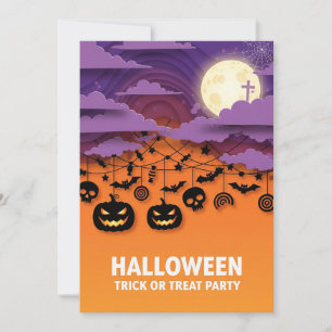 Inbjudan till bus eller godis Halloween fest