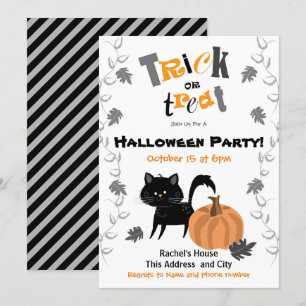 Inbjudan till bus eller godis Halloween fest