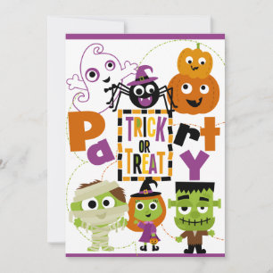 Inbjudan till bus eller godis Halloween fest