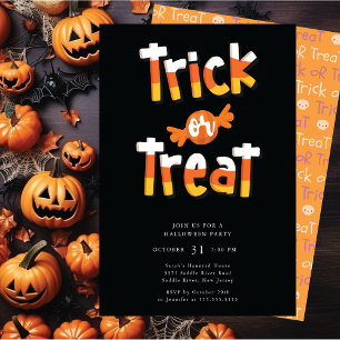 Inbjudan till bus eller godis Halloween fest