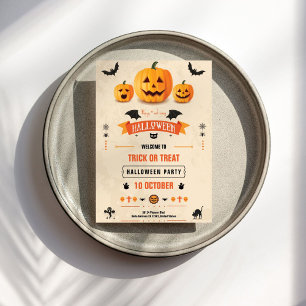 Inbjudan till bus eller godis Halloween fest