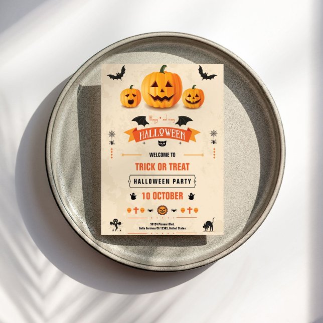 Inbjudan till bus eller godis Halloween fest (Skapare uppladdad)