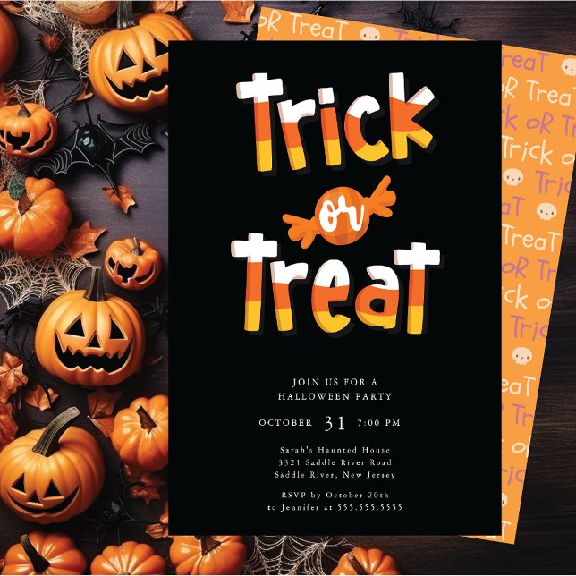 Inbjudan till bus eller godis Halloween fest (Skapare uppladdad)