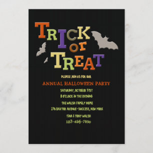 Inbjudan till Bus eller godis Halloween fest