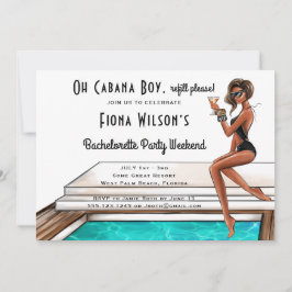 Inbjudan till Cabana Boy Bachelorette Party Helg