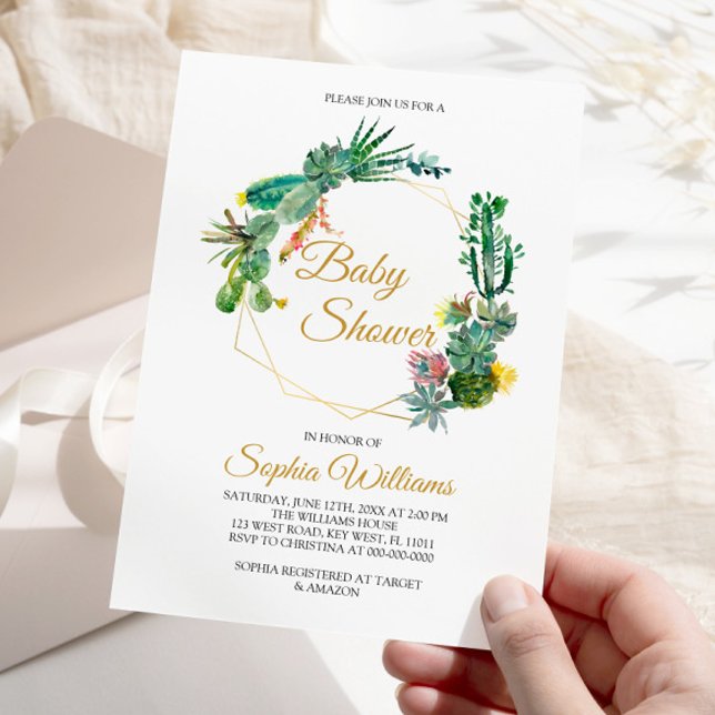 Inbjudan till Cacti och Flowers Baby Shower (Skapare uppladdad)