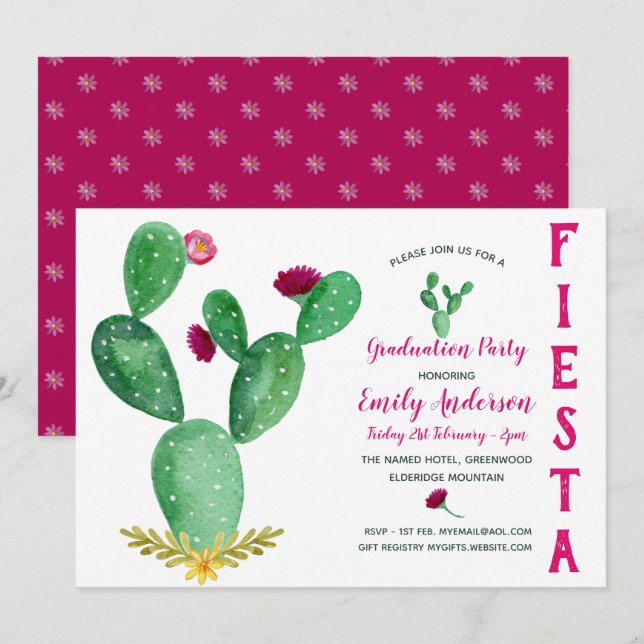 Inbjudan till Cacti Rosa i Mexikanska Fiesta Stude (Fram/baksida)