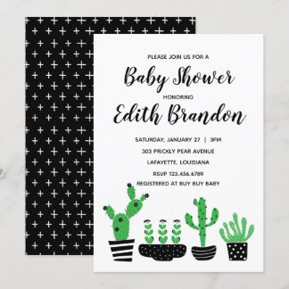 Inbjudan till Cactus Baby Shower