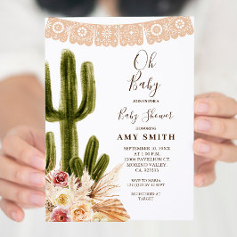 Inbjudan till Cactus Boho Fiesta Oh Baby