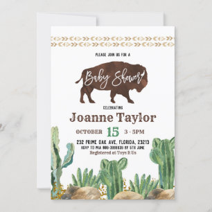 Inbjudan till Cactus Buffalo Desert Baby Shower