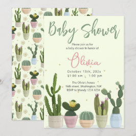 Inbjudan till Cactus Fiesta Baby Shower