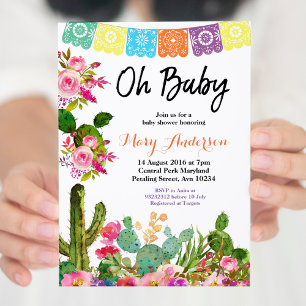 Inbjudan till Cactus Fiesta Baby Shower