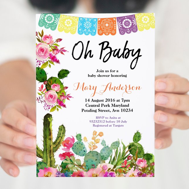 Inbjudan till Cactus Fiesta Baby Shower (Skapare uppladdad)