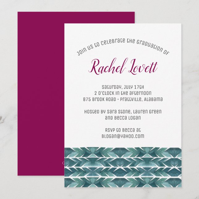 Inbjudan till Cactus Struktur Studenten (Fram/baksida)