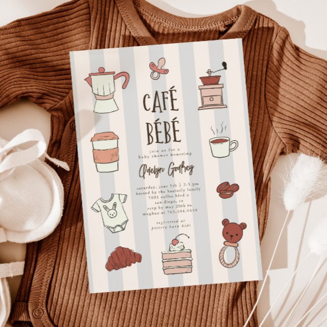 Inbjudan till Cafe Bebe Blue Baby Shower (Skapare uppladdad)
