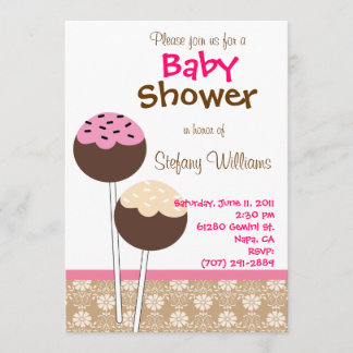 Inbjudan till Cake Pops Baby Shower