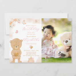 Inbjudan till Cake Teddy-födelsedagen med foto