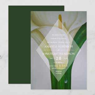 Inbjudan till Calla Lily Blommigt Vår bröllop