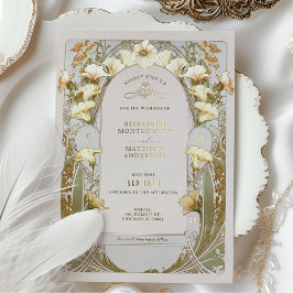 Inbjudan till Calla Lily Gold Foil Wedding av Much