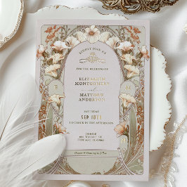 Inbjudan till Calla Lily Gold Foil Wedding från Mu