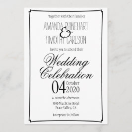 Inbjudan till Calligraphy-bröllop med enkel Elegan