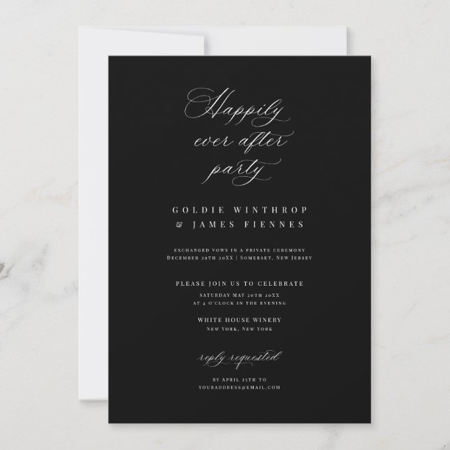 Inbjudan till Calligraphy Reception Party Firande (Framsida)