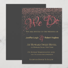 Inbjudan till Calligraphy Ro Gold Foil Wedding