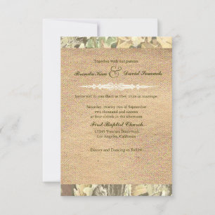 Inbjudan till Camo Burlap Wedding