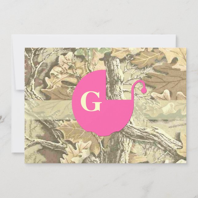 Inbjudan till Camo Elegant Baby Shower (Framsida)